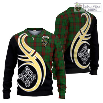 Maxwell Hunting Tartan Ugly Sweater with Family Crest and Celtic Symbol Style