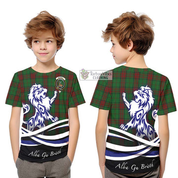 Maxwell Hunting Tartan Kid T-Shirt with Alba Gu Brath Regal Lion Emblem