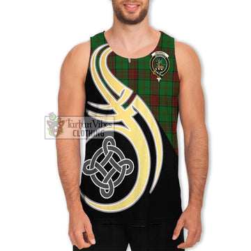 Maxwell Hunting Tartan Men's Tank Top with Family Crest and Celtic Symbol Style