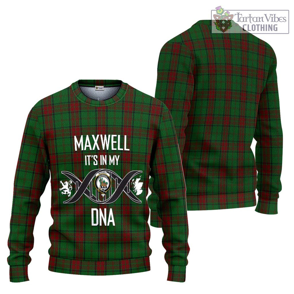 Maxwell Hunting Tartan Knitted Sweater with Family Crest DNA In Me Style Unisex - Tartanvibesclothing Shop