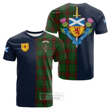 Maxwell Hunting Tartan Cotton T-shirt Alba with Scottish Lion Royal Arm Half Style