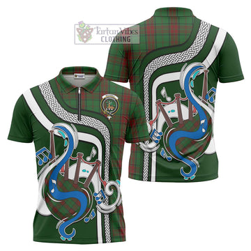 Maxwell Hunting Tartan Zipper Polo Shirt with Epic Bagpipe Style