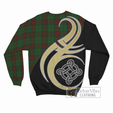 Maxwell Hunting Tartan Sweatshirt with Family Crest and Celtic Symbol Style