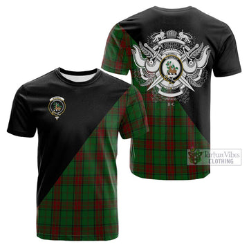 Maxwell Hunting Tartan Cotton T-shirt with Family Crest and Military Logo Style