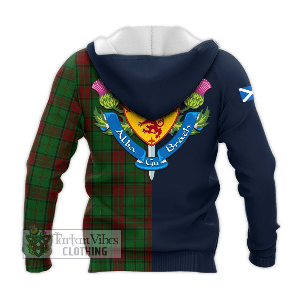 Tartan Vibes Clothing Maxwell Hunting Tartan Knitted Hoodie with Scottish Lion Royal Arm Half Style