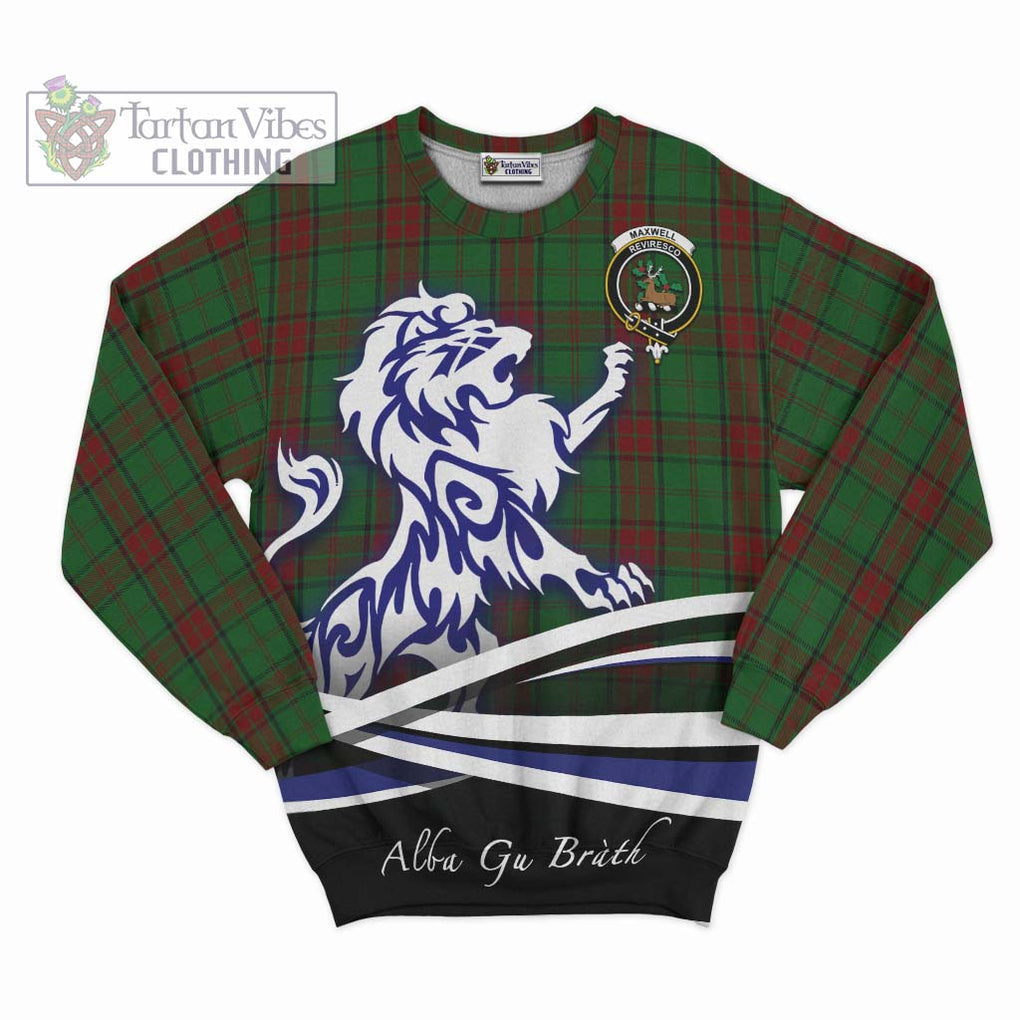 Maxwell Hunting Tartan Sweatshirt with Alba Gu Brath Regal Lion Emblem - Tartanvibesclothing Shop