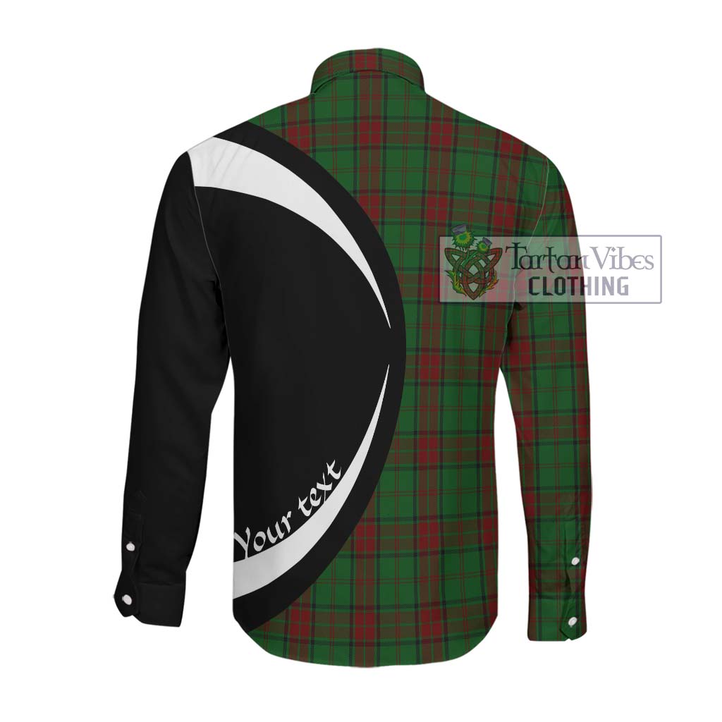 Maxwell Hunting Tartan Long Sleeve Button Up with Family Crest Circle Style Men's Shirt - Tartan Vibes Clothing