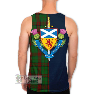 Maxwell Hunting Tartan Men's Tank Top Alba with Scottish Lion Royal Arm Half Style