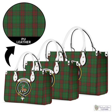 Maxwell Hunting Tartan Luxury Leather Handbags with Family Crest