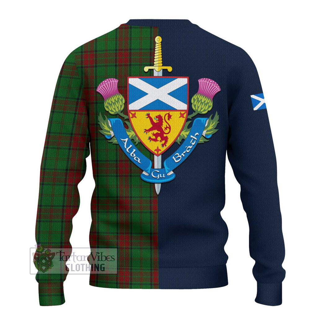 Tartan Vibes Clothing Maxwell Hunting Tartan Knitted Sweater with Scottish Lion Royal Arm Half Style