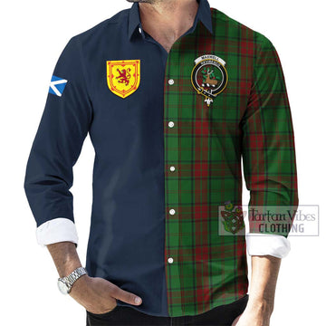 Maxwell Hunting Tartan Long Sleeve Button Shirt Alba with Scottish Lion Royal Arm Half Style