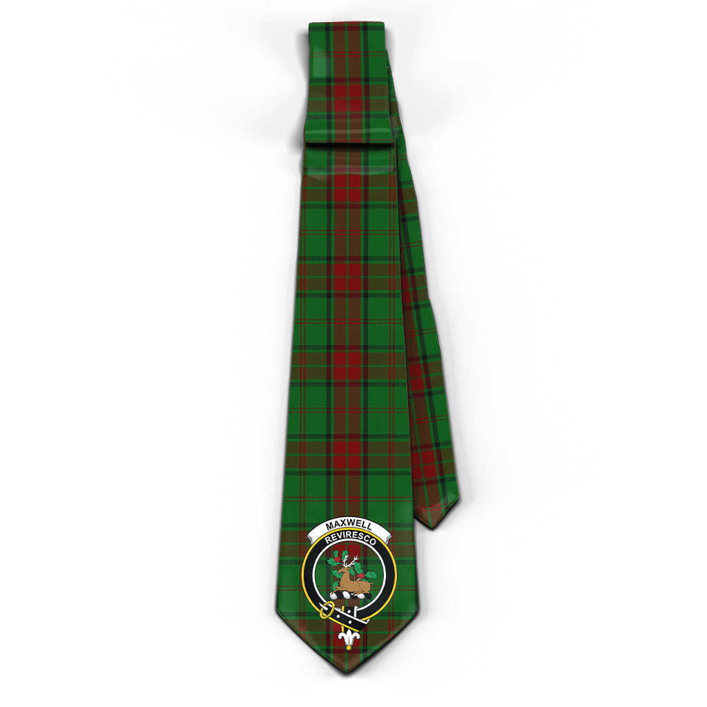 Maxwell Hunting Tartan Classic Necktie with Family Crest - Tartan Vibes Clothing