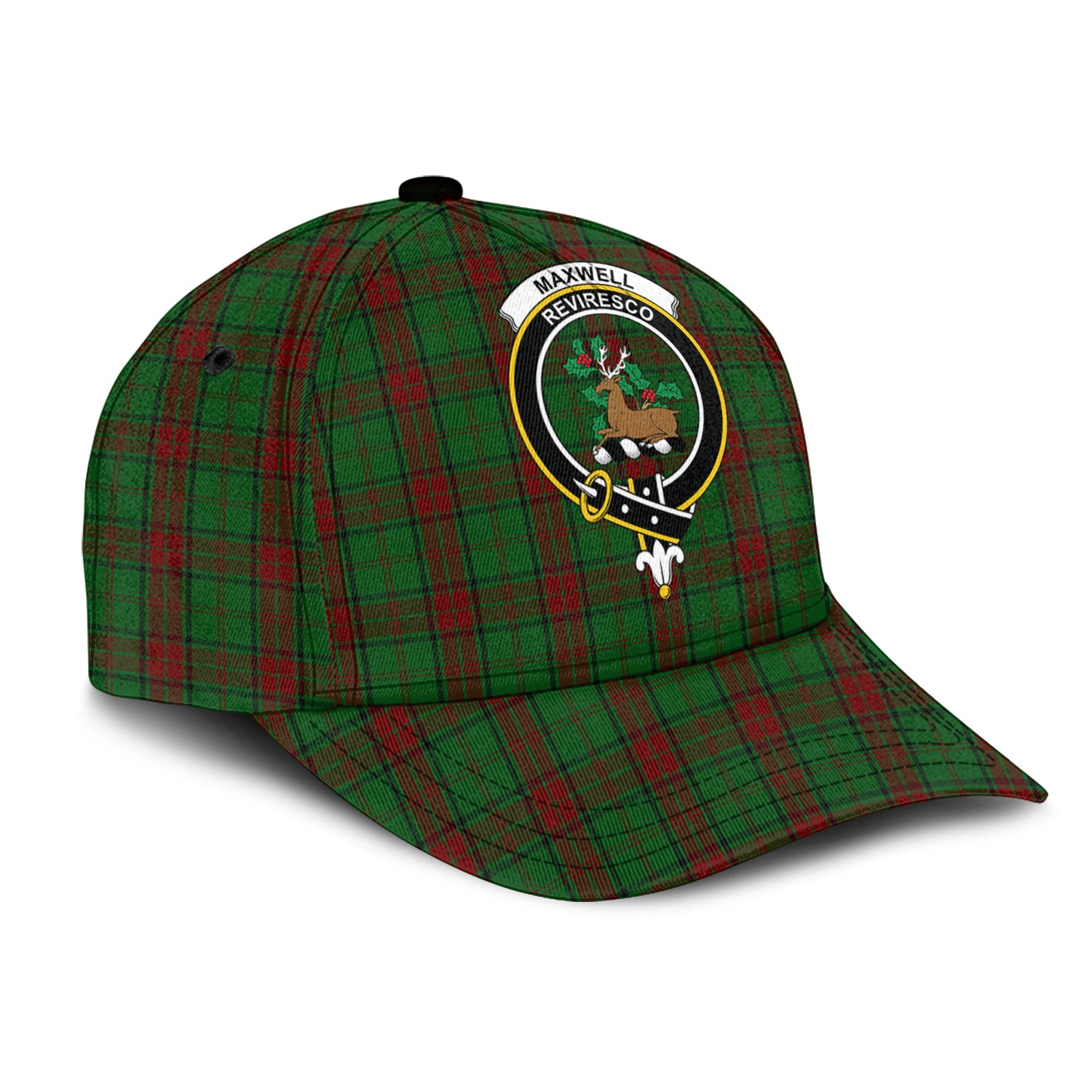 Maxwell Hunting Tartan Classic Cap with Family Crest - Tartan Vibes Clothing