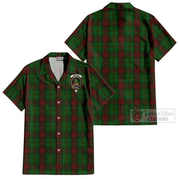 Maxwell Hunting Tartan Cotton Hawaiian Shirt with Family Crest