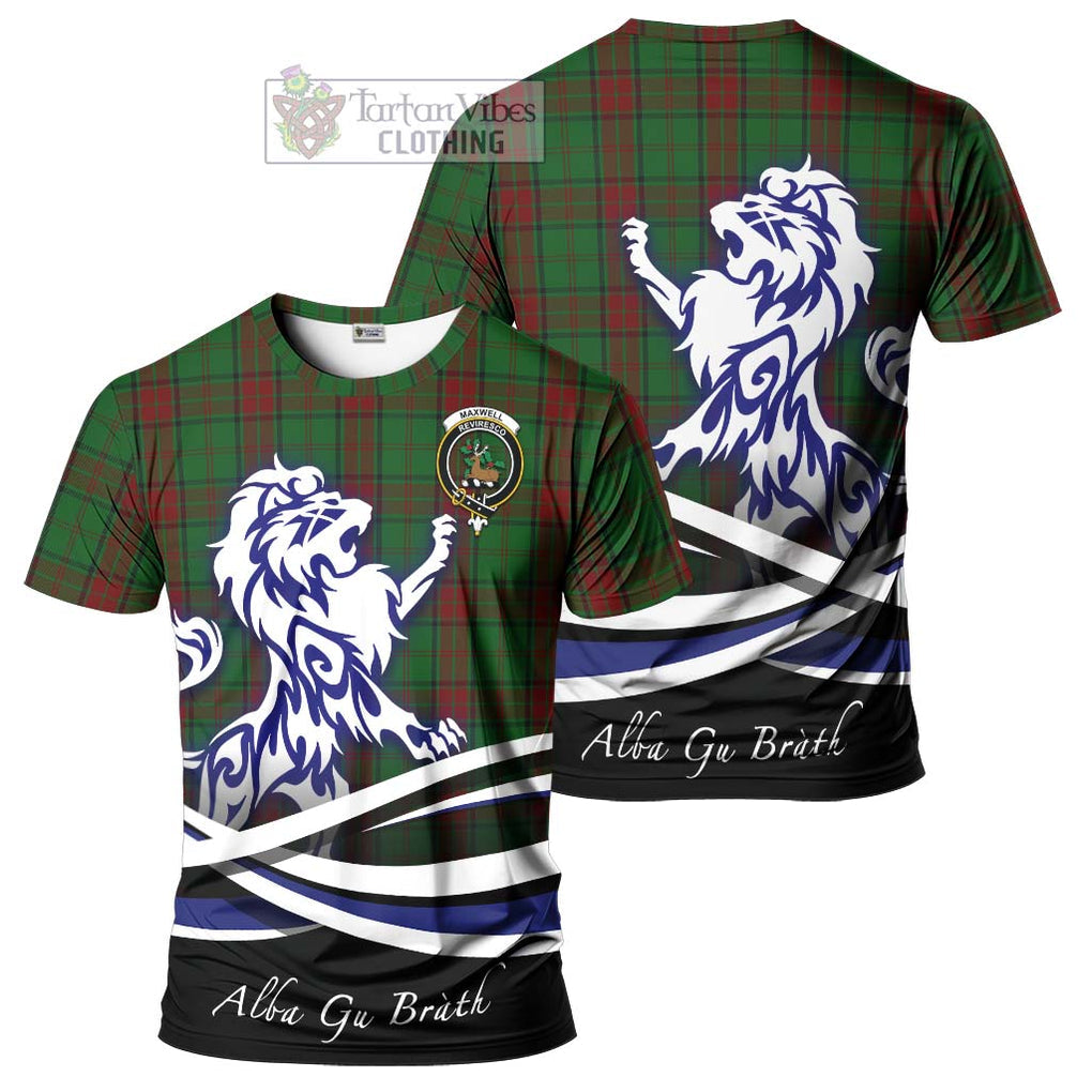 Tartan Vibes Clothing Maxwell Hunting Tartan Cotton T-shirt with Alba Gu Brath Regal Lion Emblem