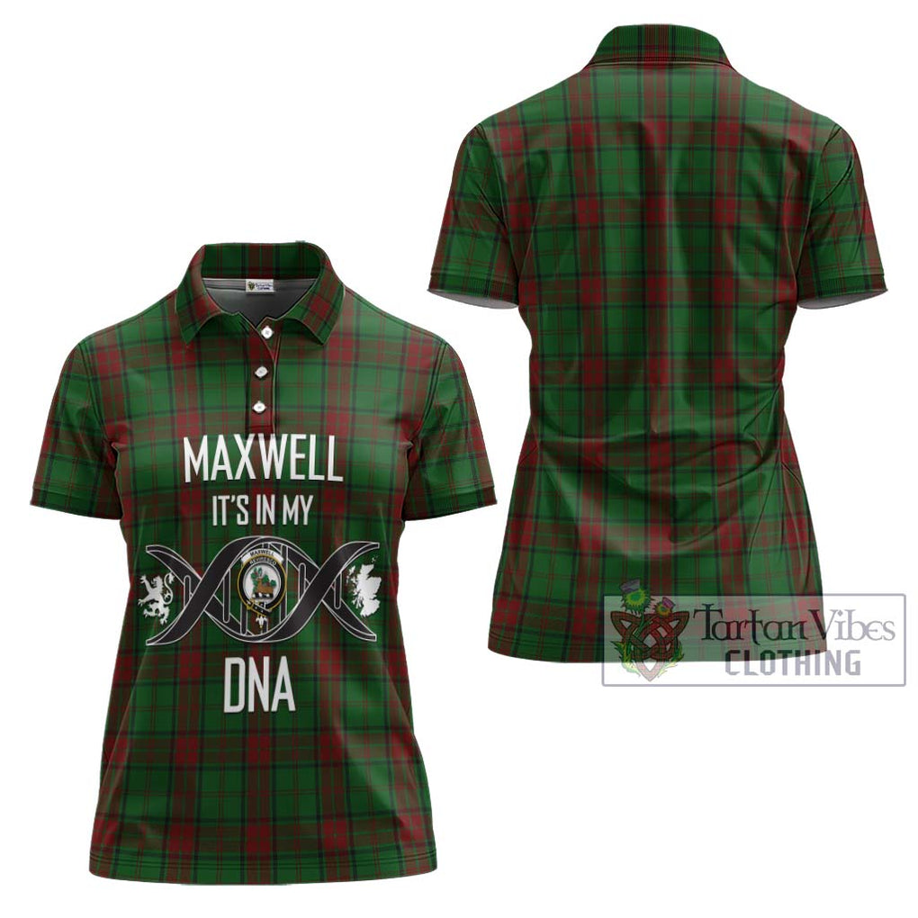 Maxwell Hunting Tartan Women's Polo Shirt with Family Crest DNA In Me Style - Tartanvibesclothing Shop