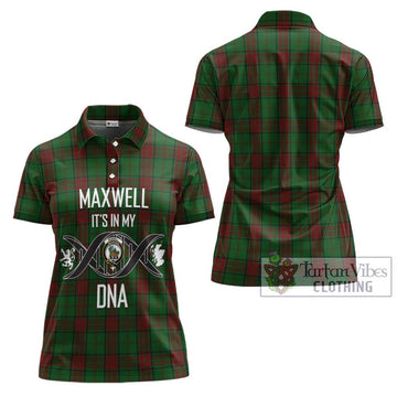 Maxwell Hunting Tartan Women's Polo Shirt with Family Crest DNA In Me Style