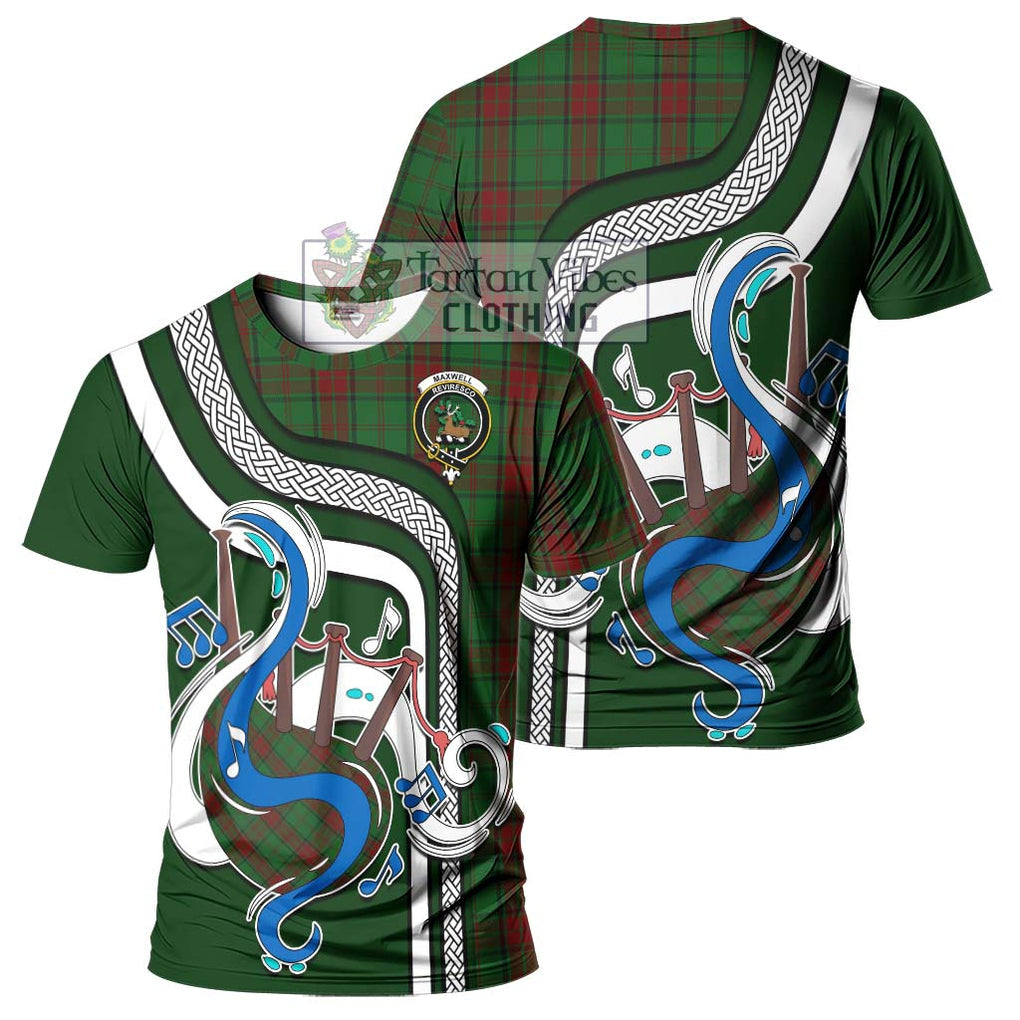 Maxwell Hunting Tartan T-Shirt with Epic Bagpipe Style - Tartanvibesclothing Shop