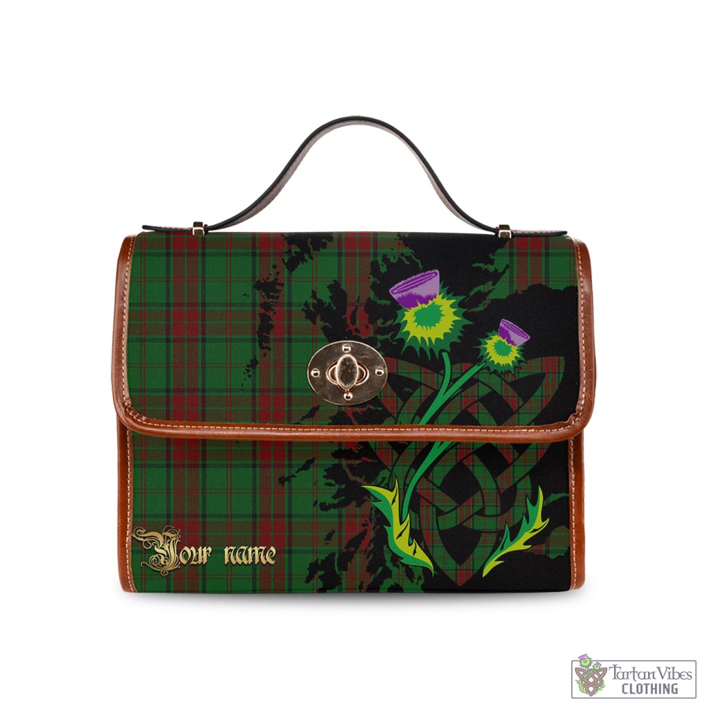 Tartan Vibes Clothing Maxwell Hunting Tartan Waterproof Canvas Bag with Scotland Map and Thistle Celtic Accents