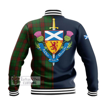 Maxwell Hunting Tartan Baseball Jacket Alba with Scottish Lion Royal Arm Half Style