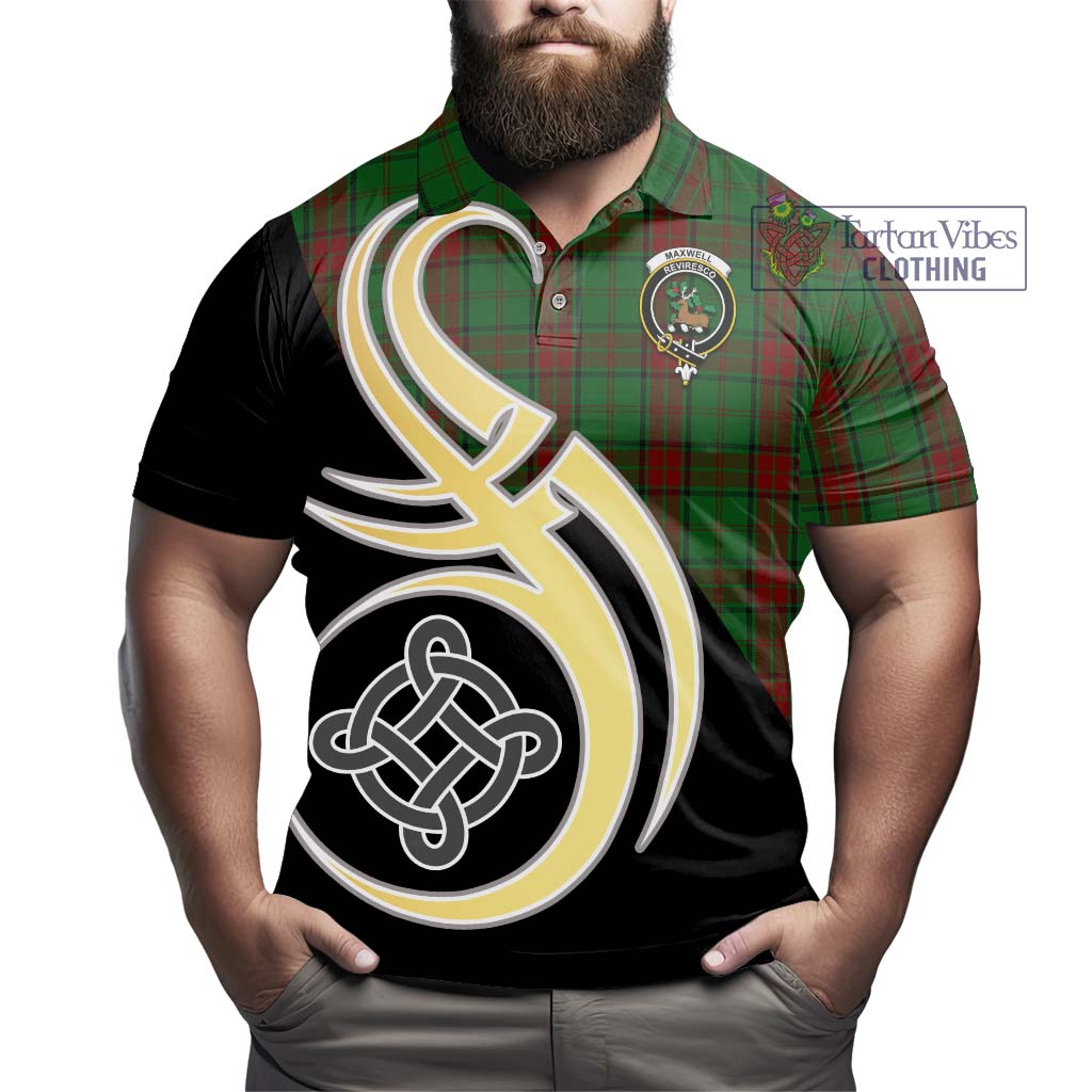 Maxwell Hunting Tartan Polo Shirt with Family Crest and Celtic Symbol Style - Tartan Vibes Clothing