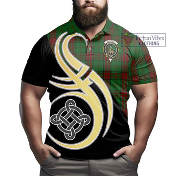 Maxwell Hunting Tartan Polo Shirt with Family Crest and Celtic Symbol Style