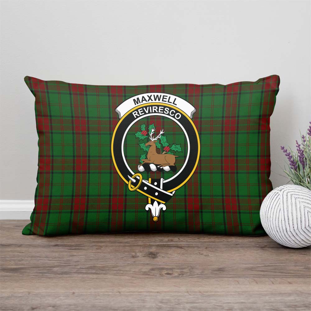 Maxwell Hunting Tartan Pillow Cover with Family Crest Rectangle Pillow Cover - Tartanvibesclothing