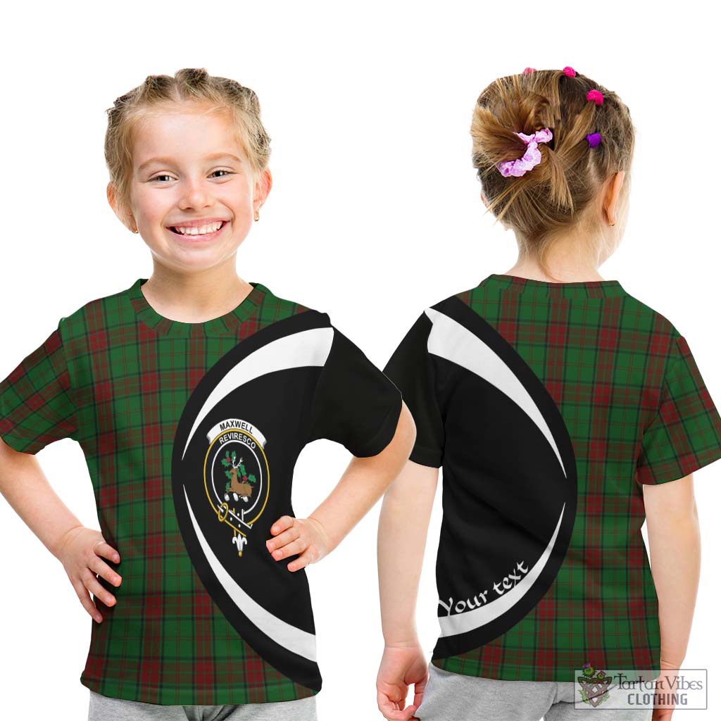 Maxwell Hunting Tartan Kid T-Shirt with Family Crest Circle Style - Tartan Vibes Clothing