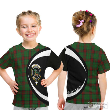 Maxwell Hunting Tartan Kid T-Shirt with Family Crest Circle Style