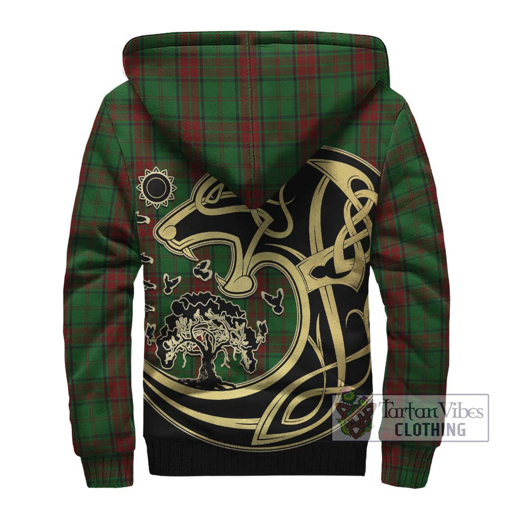 Maxwell Hunting Tartan Sherpa Hoodie with Family Crest Celtic Wolf Style - Tartan Vibes Clothing