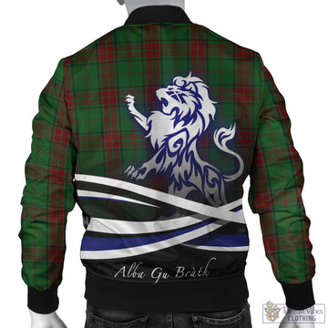 Maxwell Hunting Tartan Bomber Jacket with Alba Gu Brath Regal Lion Emblem