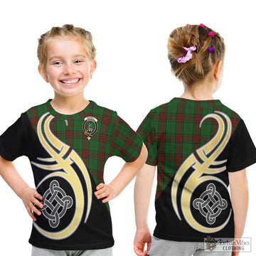 Maxwell Hunting Tartan Kid T-Shirt with Family Crest and Celtic Symbol Style