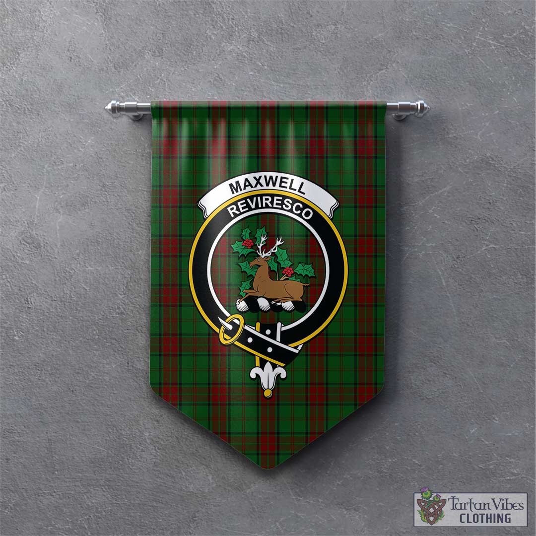 Tartan Vibes Clothing Maxwell Hunting Tartan Gonfalon, Tartan Banner with Family Crest