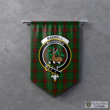 Maxwell Hunting Tartan Gonfalon, Tartan Banner with Family Crest