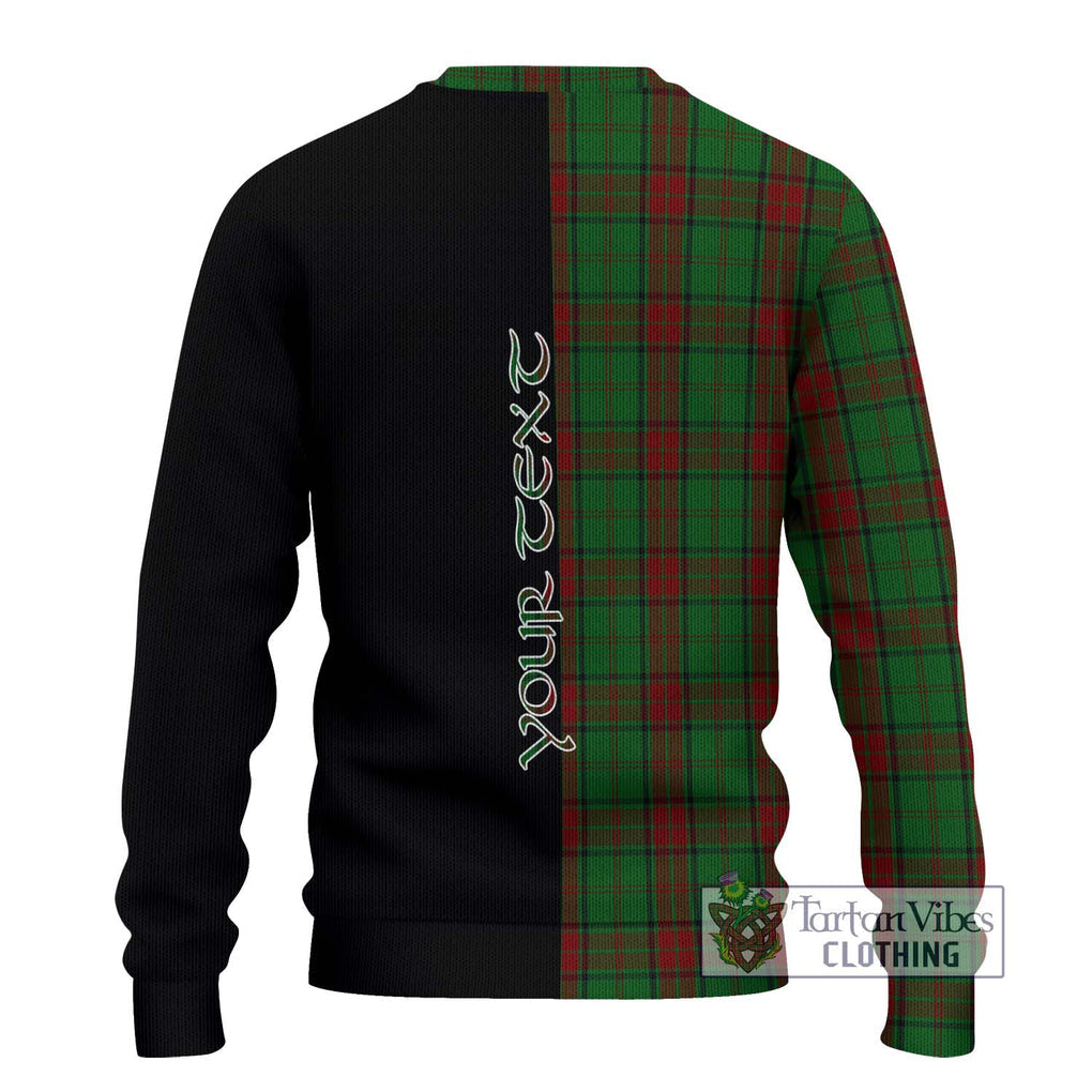 Maxwell Hunting Tartan Knitted Sweater with Family Crest and Half Of Me Style - Tartanvibesclothing Shop