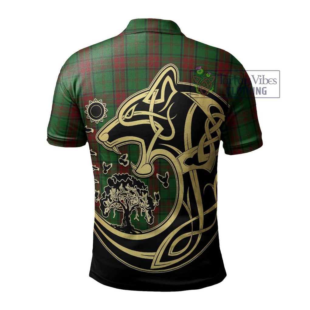 Maxwell Hunting Tartan Polo Shirt with Family Crest Celtic Wolf Style - Tartanvibesclothing Shop