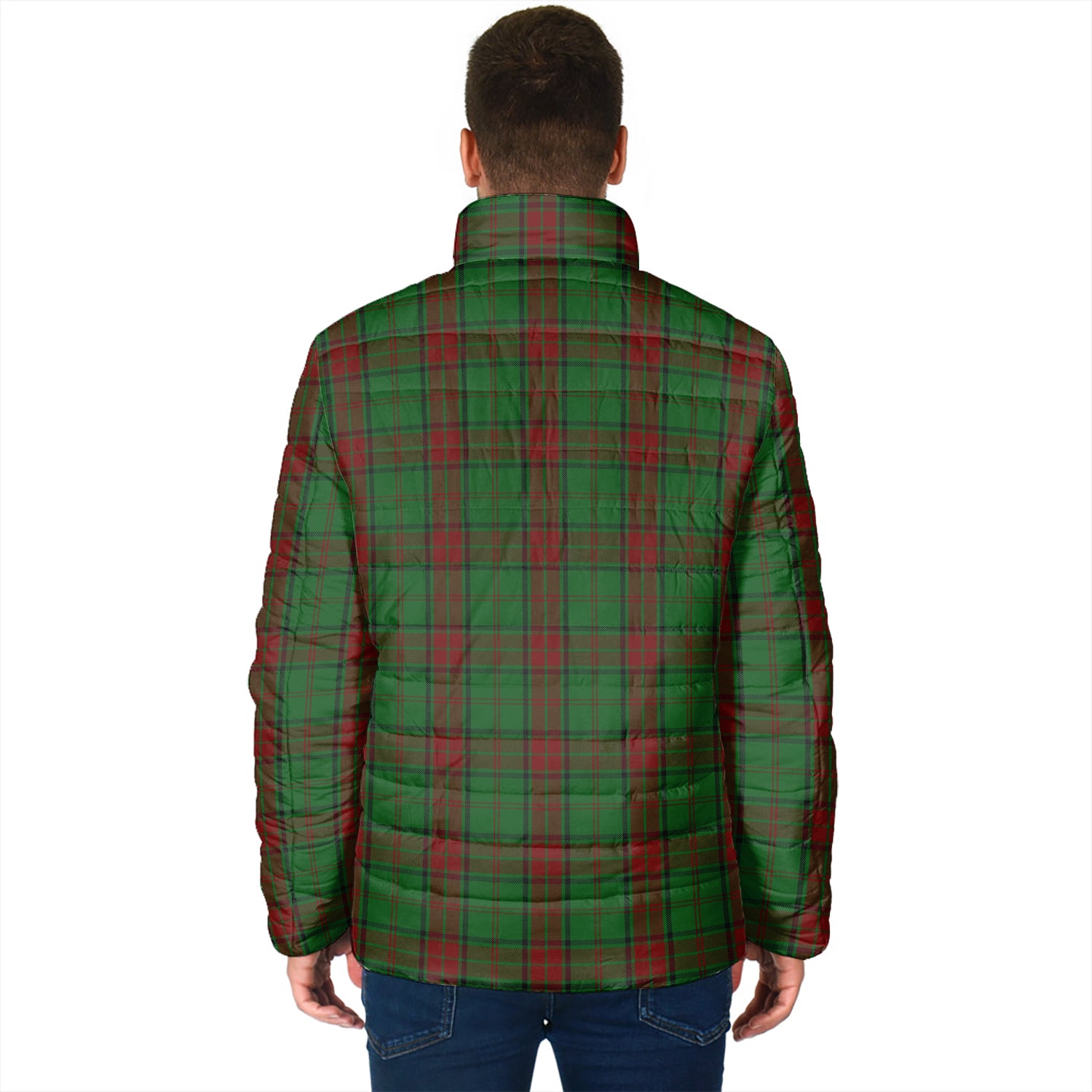 Maxwell Hunting Tartan Padded Jacket with Family Crest - Tartanvibesclothing