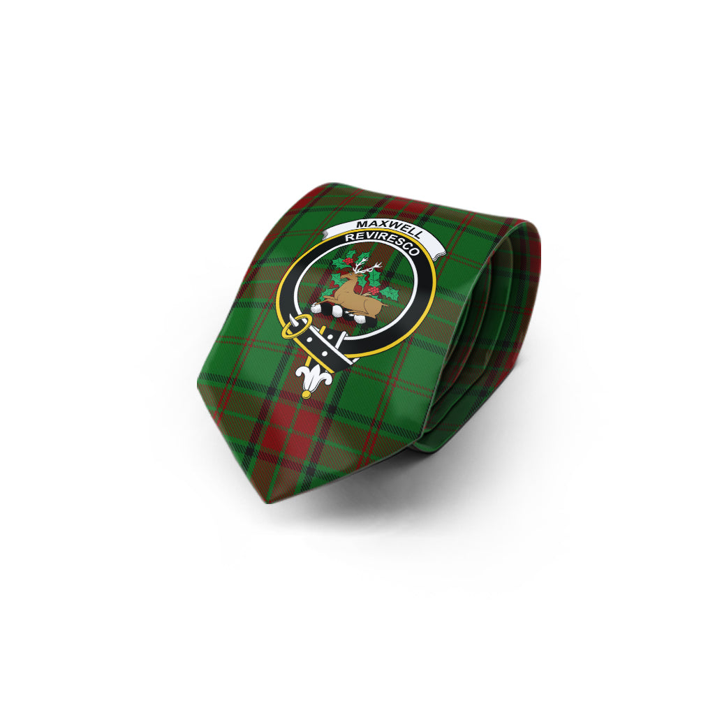 Maxwell Hunting Tartan Classic Necktie with Family Crest - Tartan Vibes Clothing