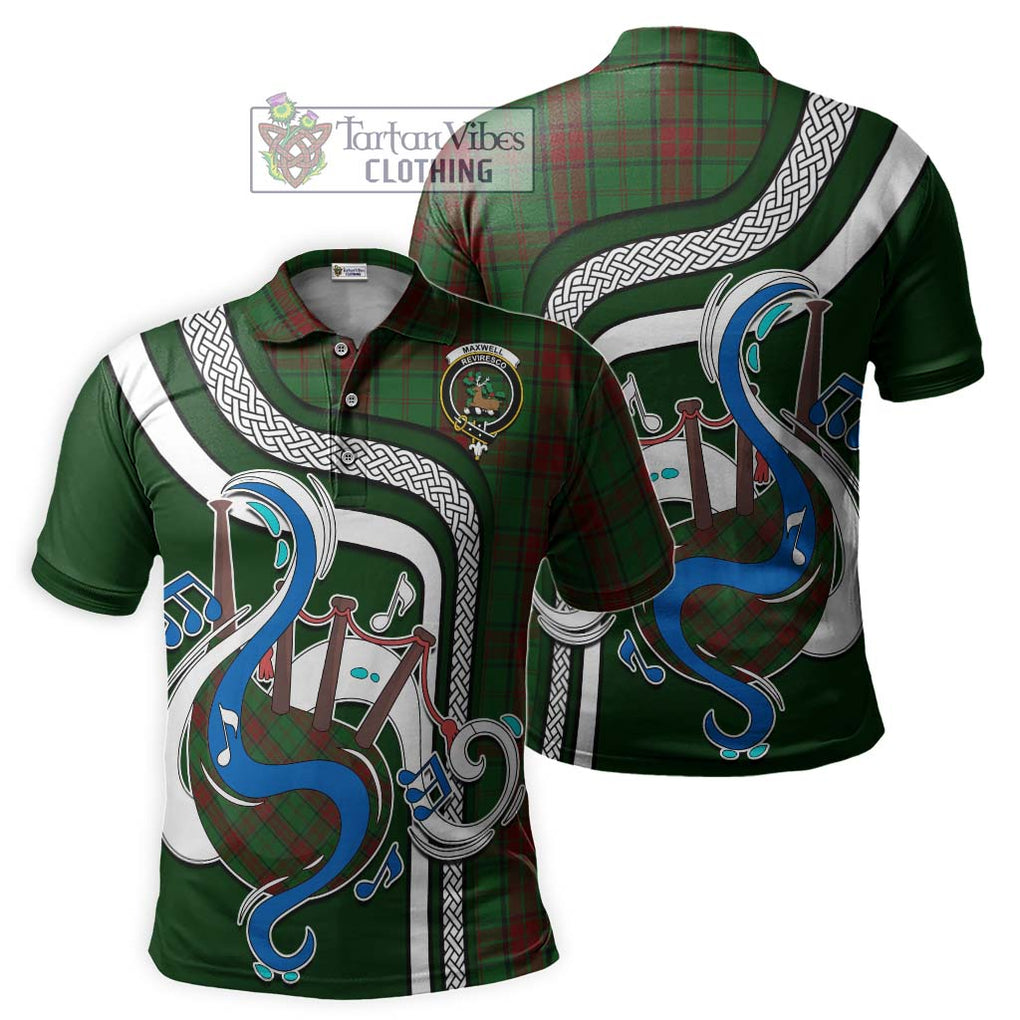 Tartan Vibes Clothing Maxwell Hunting Tartan Polo Shirt with Epic Bagpipe Style