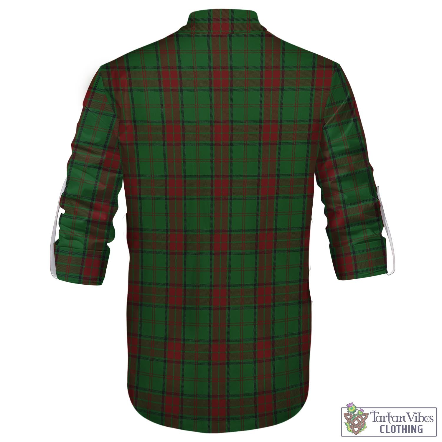 Tartan Vibes Clothing Maxwell Hunting Tartan Men's Scottish Traditional Jacobite Ghillie Kilt Shirt with Family Crest