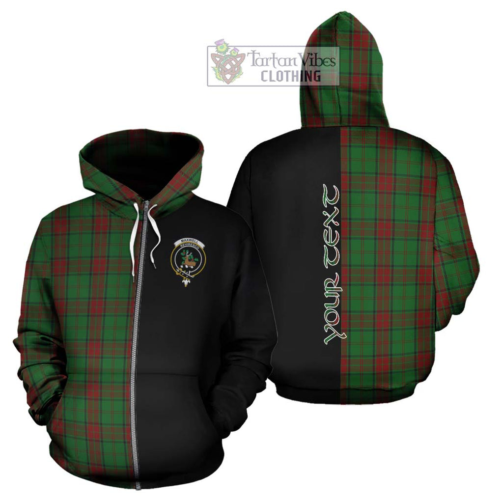 Maxwell Hunting Tartan Hoodie with Family Crest and Half Of Me Style - Tartanvibesclothing Shop