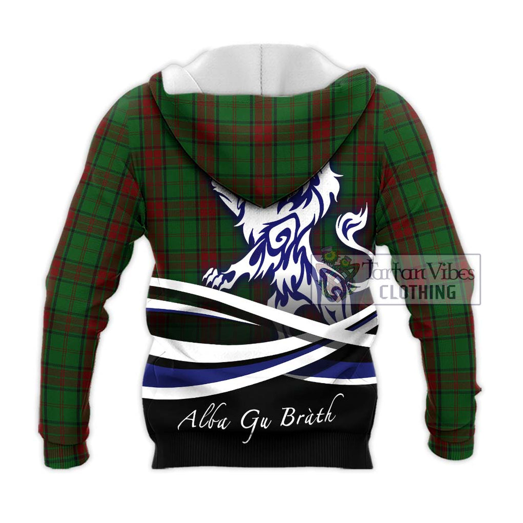 Maxwell Hunting Tartan Knitted Hoodie with Alba Gu Brath Regal Lion Emblem - Tartanvibesclothing Shop