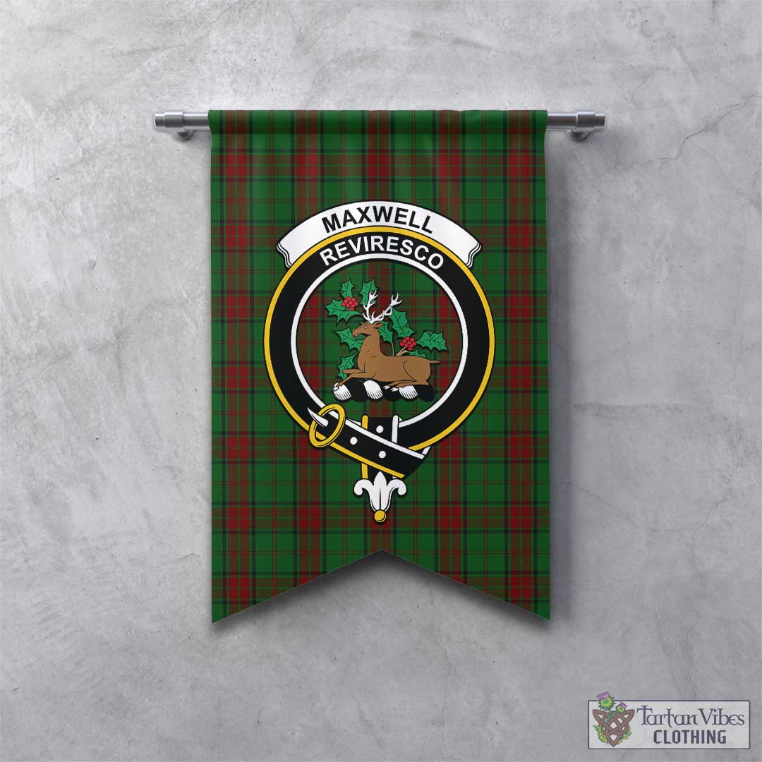 Tartan Vibes Clothing Maxwell Hunting Tartan Gonfalon, Tartan Banner with Family Crest