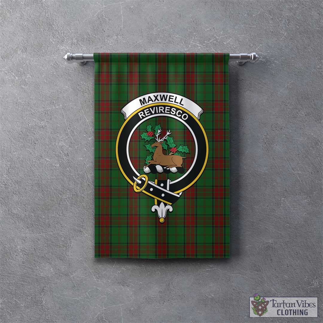 Tartan Vibes Clothing Maxwell Hunting Tartan Gonfalon, Tartan Banner with Family Crest