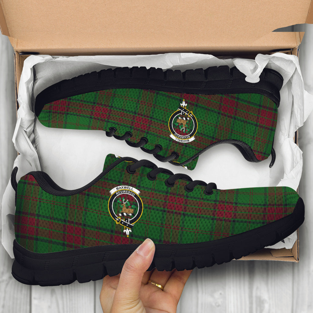 Maxwell Hunting Tartan Sneakers with Family Crest - Tartan Vibes Clothing