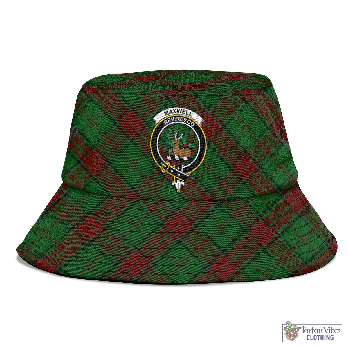 Tartan Vibes Clothing Maxwell Hunting Tartan Bucket Hat with Family Crest