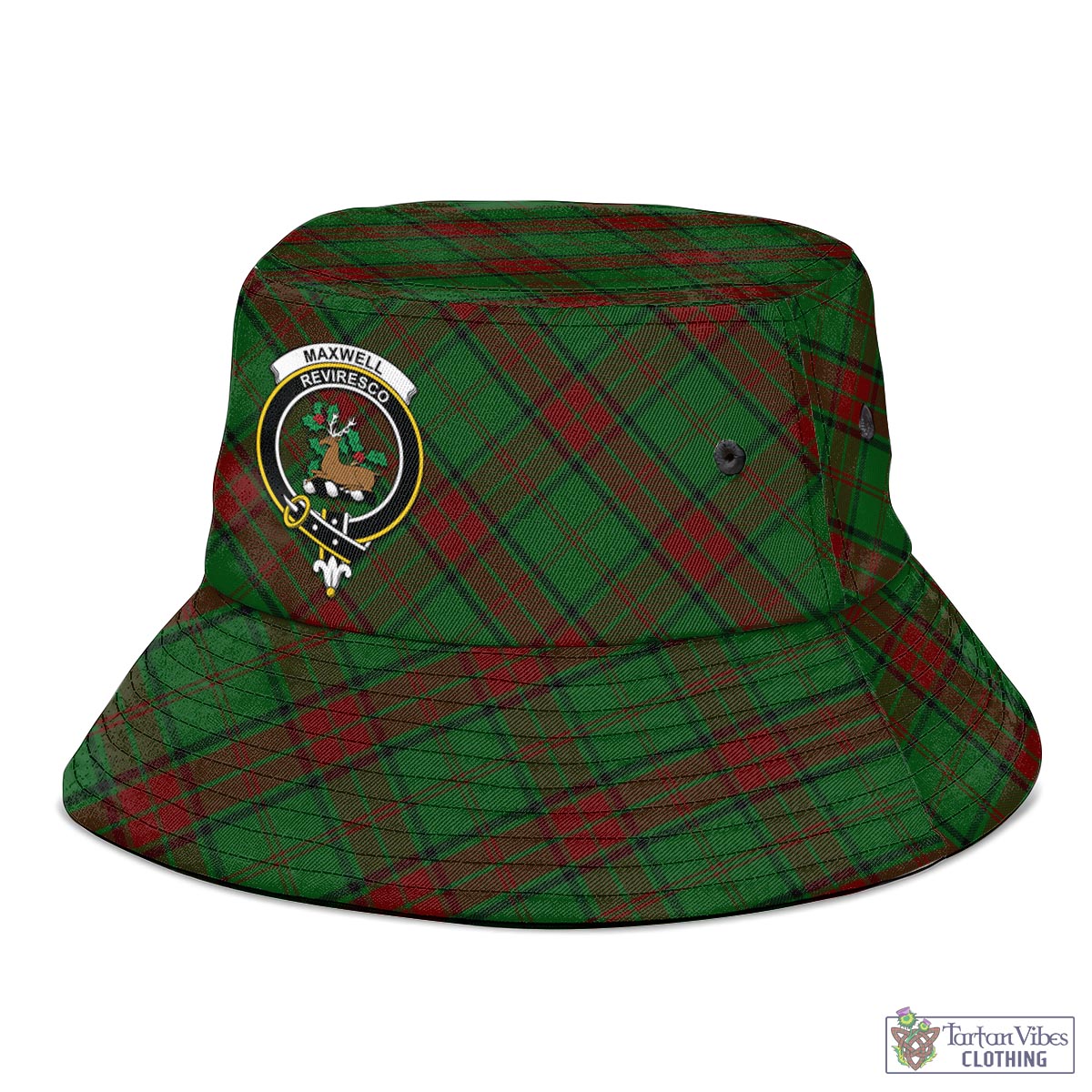 Tartan Vibes Clothing Maxwell Hunting Tartan Bucket Hat with Family Crest