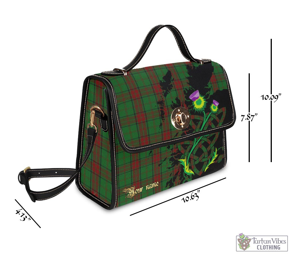 Tartan Vibes Clothing Maxwell Hunting Tartan Waterproof Canvas Bag with Scotland Map and Thistle Celtic Accents