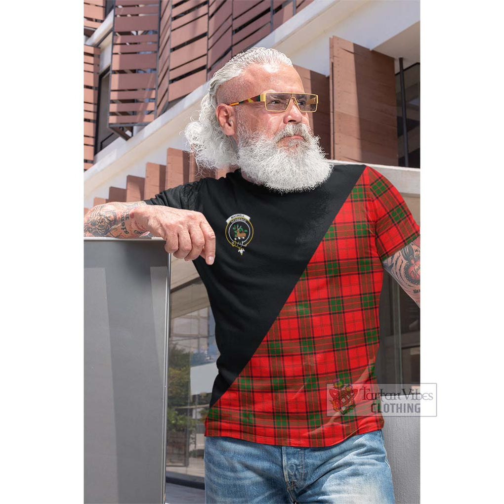 Tartan Vibes Clothing Maxwell Modern Tartan Cotton T-shirt with Family Crest and Military Logo Style