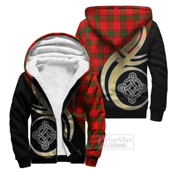 Maxwell Modern Tartan Sherpa Hoodie with Family Crest and Celtic Symbol Style